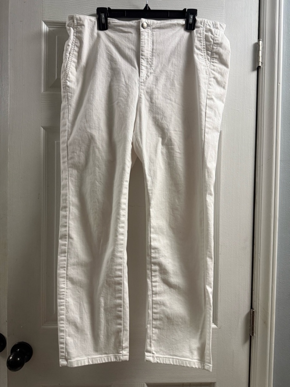 Eileen Fisher High Rise Straight Leg Jeans white Size XL